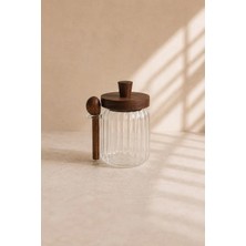 Dekomini Nativa Akasya Kapaklı Cam Kavanoz 450 ml