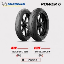 Michelin Power 6 120/70 ZR17 58W - 190/55 ZR17 75W Ön Arka Motosiklet Lastik Takımı