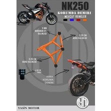 YSN Cf Moto Nk 250 Özel Üretim 6 Takozlu Ön Arka Koruma Demiri Set