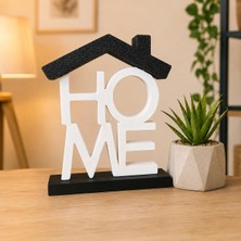 Yapı3D Home Yazılı Dekoratif Masaüstü Biblo 🖤 Ev Figürlü Dekoratif Obje 🏠 Modern Ev Dekorasyonu