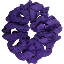 Valor Motique Accessories 12'li Paket Düz Saç Tokası Scrunchies - Mor