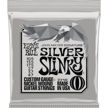 Valor Ernie Ball John Mayer Silver Slinky Nickel Wound Elektro Gitar Telleri 10,5-47 Ölçü