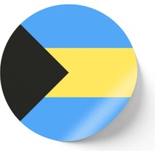 İberk 30 Adet - 5.5 cm Sticker Etiket - Vektörel Ülke Bayraklı Bahamas Bahamalar Bayrağı