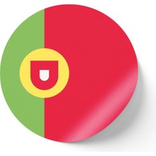 İberk 30 Adet - 5.5 cm Sticker Etiket - Vektörel Ülke Bayraklı Portugal Portekiz Bayrağı