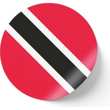İberk 24 Adet - 7 cm Sticker Etiket - Vektörel Ülke Bayraklı Trinidad And Tobago Trinidad ve Tobago Bayrağı