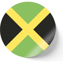 İberk 30 Adet - 5.5 cm Sticker Etiket - Vektörel Ülke Bayraklı Jamaica Jamaika Bayrağı
