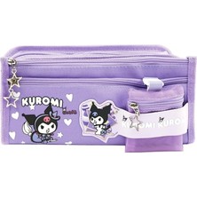 Valor Sanrio Kuromi Mor Yüksek Kapasiteli Çok Gözlü Kalemlik Kalem Kutusu