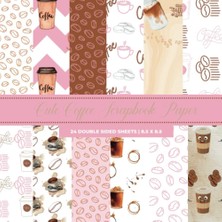Valor Cute Coffee Scrapbook Paper: Coffee Themed Pad For Scrapbooking | 24 Sheets Double Sided, 8.5 x 8.5