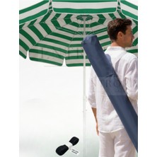 Entropiy 200 cm Geniş Deniz Plaj Şemsiyesi – Bidon Dahil  ve Taşıma Kılıflı Cırt Cırt Hediyeli - Polyester Kumaş – Balkon, Stant, Seyahat Gölgelik