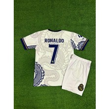 Breathless R.e.a.l Madridd Cristiano Ronaldo Beyaz Dragon Özel Tasarım Çocuk Forması