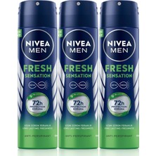 Valor Nivea Men Erkek Sprey Deodorant Fresh Sensation 150 ml X3ADET,TER ve Ter Kokusuna Karşı72 Saat Anti