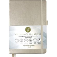 Valor Victoria's Journals Venzi Sert Kapak Planlayıcı Defter 14X20 cm 100 Gr. Krem 96 Yaprak Gümüş Çizgil