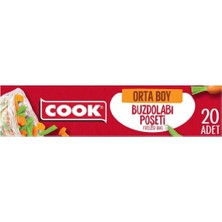 Valor Cook Buzdolabı Poşeti, Orta Boy, 24 x 38 Cm, 20 Yaprak