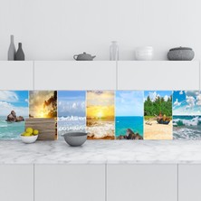 Valor Mutfak Tezgah Arası Folyo Fayans Kaplama Folyosu Deniz Kolaj 60X300 cm