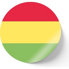 İberk 24 Adet - 7 cm Sticker Etiket - Vektörel Ülke Bayraklı Bolivia Bolivya Bayrağı