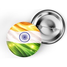 İberk 5 Adet - Iğneli Çanta Rozeti - Hindistan – India Bayrağı - Abstract Ülke Bayraklı