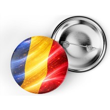 İberk 5 Adet - Iğneli Çanta Rozeti - Romanya – Romania Bayrağı - Abstract Ülke Bayraklı