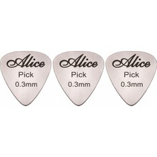 Valor Alice Paslanmaz Çelik 0.30MM Metal Gitar Penası - 3 Adet