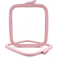 Valor Nurge Pembe Orta (No:3) Plastik Kare Nakış Kasnağı, Çapraz Dikiş Çemberleri, Zımba Iğne Halkası, Ke