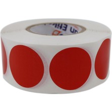 Valor Pp Opak Daire Işaretleme Etiketi Rulo Etiket, 30MM x 30MM Çap 1000 Adet, Yuvarlak Renkli Zemin Bask