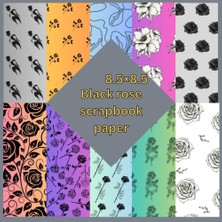 Valor Independently Published Black Rose Scrapbook Paper |crafting Paper Pad |black Rose Floral Patterns
