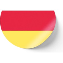 İberk 24 Adet - 7 cm Sticker Etiket - Vektörel Ülke Bayraklı Ossetia Osetya Oset Bayrağı