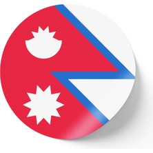 İberk 24 Adet - 7 cm Sticker Etiket - Vektörel Ülke Bayraklı Nepal Bayrağı