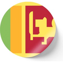 İberk 24 Adet - 7 cm Sticker Etiket - Vektörel Ülke Bayraklı Sri Lanka Bayrağı