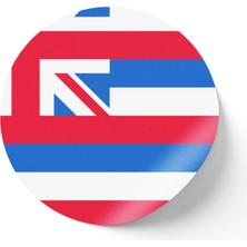 İberk 24 Adet - 7 cm Sticker Etiket - Vektörel Ülke Bayraklı Hawaii Bayrağı