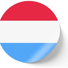 İberk 30 Adet - 5.5 cm Sticker Etiket - Vektörel Ülke Bayraklı Luxembourg Lüksemburg Bayrağı