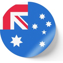 İberk 24 Adet - 7 cm Sticker Etiket - Vektörel Ülke Bayraklı Australia Avustralya Bayrağı