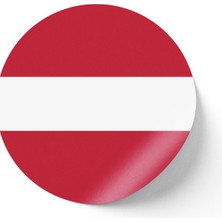 İberk 30 Adet - 5.5 cm Sticker Etiket - Vektörel Ülke Bayraklı Latvia Letonya Bayrağı
