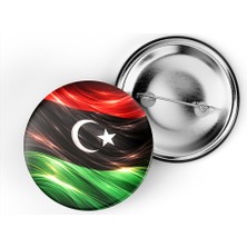 İberk 5 Adet - Iğneli Çanta Rozeti - Libya – Libya Bayrağı - Abstract Ülke Bayraklı
