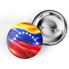 İberk 5 Adet - Iğneli Çanta Rozeti - Venezuela – Venezuela Bayrağı - Abstract Ülke Bayraklı