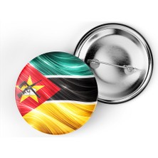 İberk 5 Adet - Iğneli Çanta Rozeti - Mozambik – Mozambique Bayrağı - Abstract Ülke Bayraklı