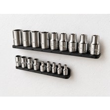 Yapı3D E5–E16 & E10–E24 Lokma Düzenleyici Duvar Askısı 🔩 Torx Lokma Organizeri 🏠 Atölye ve Garaj Düzenleme Aparatı