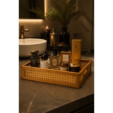 Naturel Dekor Bambu Hazeran Detaylı Saklama Kutusu, Düzenleyici, TEPSI 40X28 Cm, Bohem, Sepet, Organizer, Iskandinav, Modern
