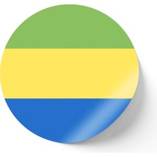 İberk 30 Adet - 5.5 cm Sticker Etiket - Vektörel Ülke Bayraklı Gabon Bayrağı