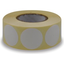 Valor Kuşe Etiket 30MM Çap Ruloda 1000 Adet 40MM Kuka Çapında Baskısız Nokta Etiketi