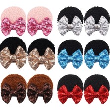 Valor Cellelection 12 Adet Pullu Fare Kulaklar Saç Klipleri Glitter Saç Yaylar Sevimli Fareler Kulaklar S
