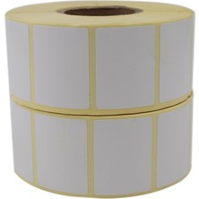 Valor Kuşe Etiket 40MM x 30MM Ruloda 1500X2 Adet 2 Rulo 40MM Kuka Çapında Baskısız Barkod Yazıcı Etiketi