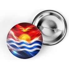 İberk 5 Adet - Iğneli Çanta Rozeti - Kiribati – Kiribati Bayrağı - Abstract Ülke Bayraklı