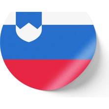 İberk 24 Adet - 7 cm Sticker Etiket - Vektörel Ülke Bayraklı Slovenia Slovenya Sloven Bayrağı