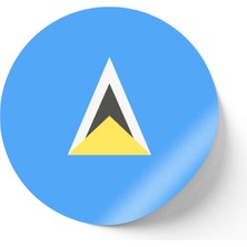 İberk 24 Adet - 7 cm Sticker Etiket - Vektörel Ülke Bayraklı St Lucia Saint Lucia Bayrağı
