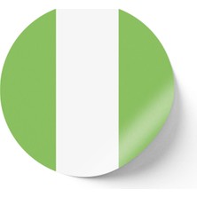 İberk 24 Adet - 7 cm Sticker Etiket - Vektörel Ülke Bayraklı Nigeria Nijerya Bayrağı