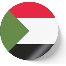 İberk 24 Adet - 7 cm Sticker Etiket - Vektörel Ülke Bayraklı Sudan Bayrağı