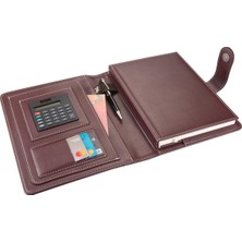 Valor 2k 5241 Ajanda Tari̇hsi̇z Çizgili 17X24 Cm. Ajanda/defter Hesap Makineli Suni Deri Organizer, Bordo