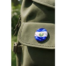 İberk 5 Adet - Iğneli Çanta Rozeti - El Salvador – El Salvador Bayrağı - Abstract Ülke Bayraklı