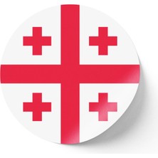 İberk 30 Adet - 5.5 cm Sticker Etiket - Vektörel Ülke Bayraklı Georgia Gürcistan Gürcü Bayrağı