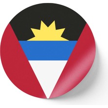 İberk 30 Adet - 5.5 cm Sticker Etiket - Vektörel Ülke Bayraklı Antigua And Barbuda Antigua ve Barbuda Bayrağı